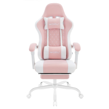 Silla de ordenador giratoria WOLTU con función de masaje, silla de oficina ergonómica con almohada y reposapiés, silla gaming ajustable en altura