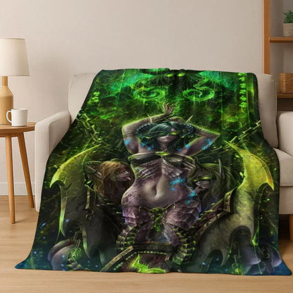 WOW World of Warcraft Arthas Demon Illidan Sylvanas flanelasta odeja, udobna in mehka odeja za dom, spalnico, posteljo, kavč, darilo