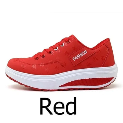 Women’s Outdoor Thick-Bottom Swinging Casual Shoes Fashion Platform Large 42 Flat-Bottom Walking Sports Shoes Walking and Running