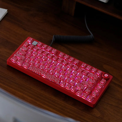 KYOMOT 135 Keys PBT Side Print Keycap Double Shot Cherry Profile Shine Through Keycaps for MX Switch Games Mechanical Keyboard