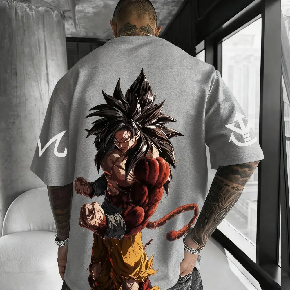 Tricou Dragon Ball Anime Super Saiyan 4 de vară pentru bărbați și femei, stil urban, lejer, casual, versatil, pentru părinți și copii