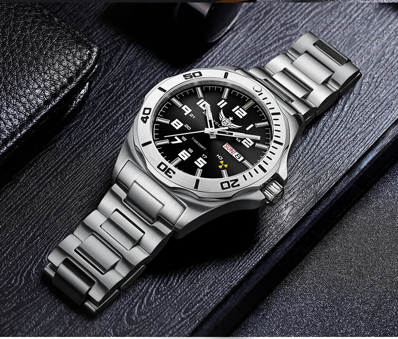 YELANG V1019 Men's Luminous Watch 44mm Mechanical Sapphire Miyota 8205 Automatic Movement 100m Waterproof Diver's Watch for Men
