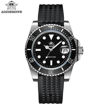 ADDIESDIVE Watch Men's Waffle Strap 200m Waterproof Outdoor Sports Watch C3 Super Luminous Quartz Watch  Relogios Masculino