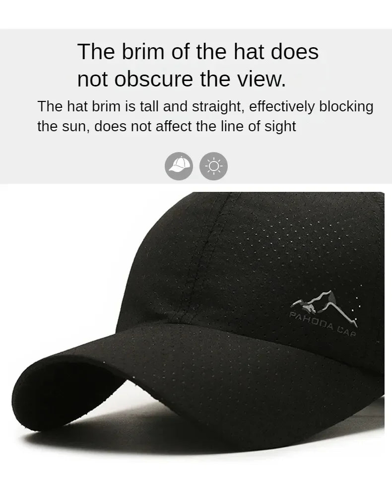 Summer Breathable Mesh Quick Drying Men Women's Baseball Cap Outdoor Sports Travel Fishing Climbing Cycling Runnning Hat