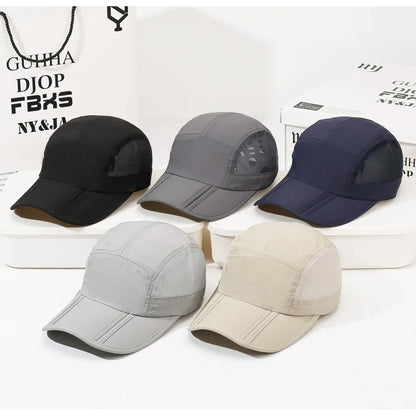 Men Women Quick Dry Baseball Cap Breathable UV Protection Mesh Sun Hat Adjustable Outdoor Sport Caps for Hiking Camping Fishing