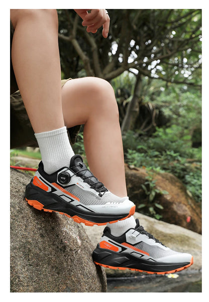 Men's Stylish Outdoor Hiking Shoes Hard-wearing Trekking Sneakers with Plush Warm Lining for Winter Male Footwear