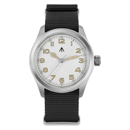 Militado ML08 V2 Vintage-Quarzuhr Military VH31-Uhrwerk Doppeltes Saphirglas C3 BGW-9 Leuchtend Wasserdicht 38mm Uhr