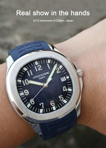 Specht&Sohne 40MM Automatic Mechanical Watch For Men Miyota 8215 Movt Sapphire Crystal 5167 Sports Wristwatch 50M Waterproof