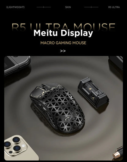 ATTACK SHARK R5 Tri-mode Ultra Wireless Gaming Mouse Carbon Fiber 8K, PAW3950MAX, 8000Hz Wireless Polling Rate, DPI up to 42000