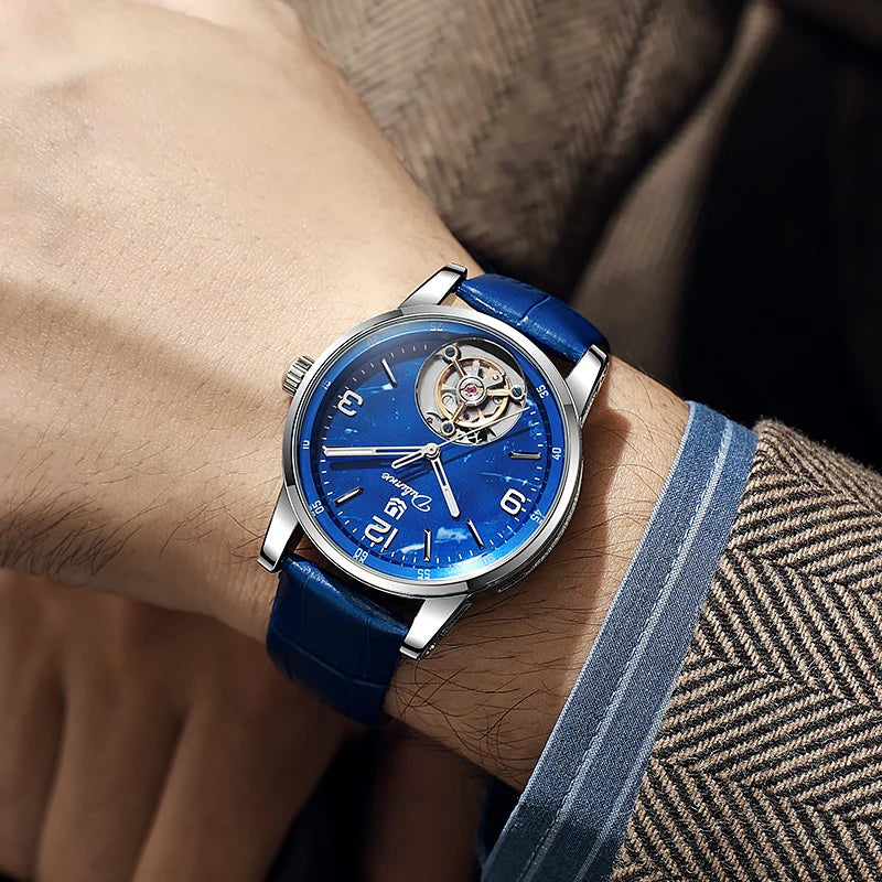 Tourbillon-herreur, sporty, automatisk, mekanisk, vandtæt, luksusarmbåndsur fra et førsteklasses mærke