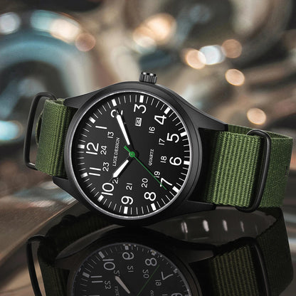 LIGE Top Brand Luxury Men Quartz Watch Date Nylon Leather Waterproof Luminous Military Sports Watches For Men relogios masculino