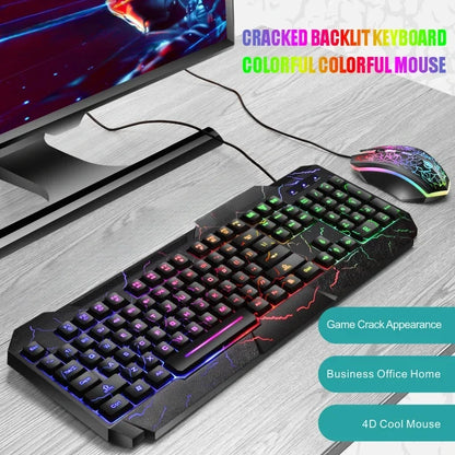 Kabelgebundenes Gaming-Tastatur-und-Maus-Set für Desktop-PCs mit mechanischem Tippgefühl und LED-Hintergrundbeleuchtung