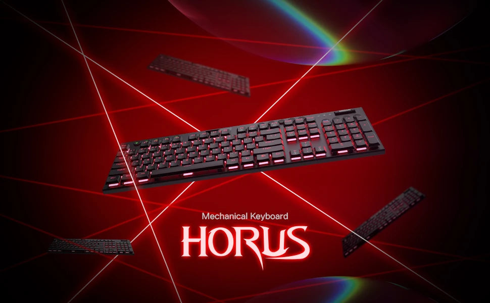 Redragon K618 Horus Wireless RGB Mechanical Keyboard, Bluetooth/2.4Ghz/Wired Tri-Mode Low Profile Gaming Keyboards