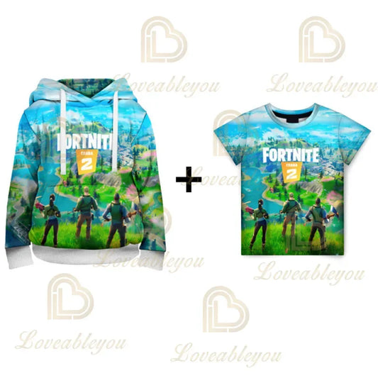 Fortnite-huppari, 3D-painettu plus size -huppari, hupullinen collegepaita, T-paita lapsille, muodikas streetwear-huppari, rento takki