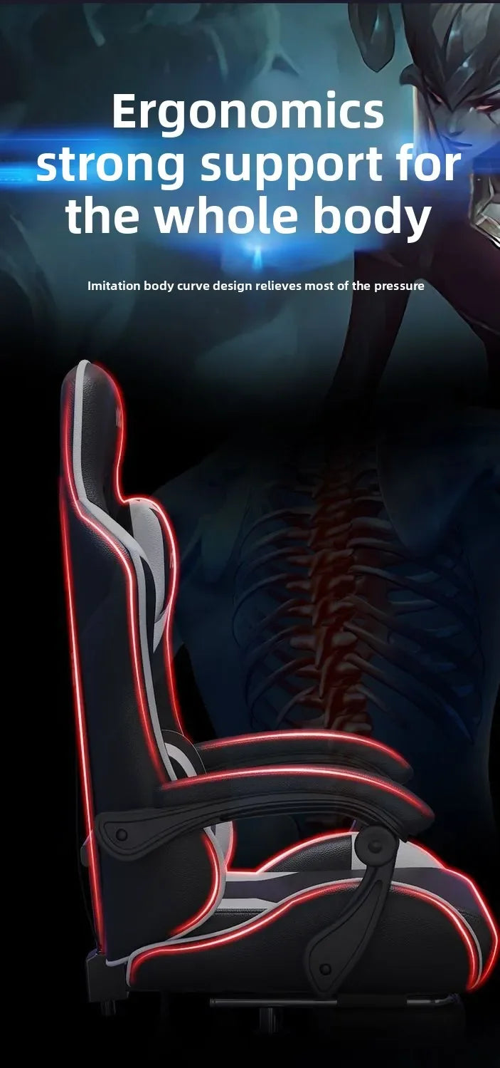 Ergonomic Gaming Chair for Home Office Long Hours Streamers Adjustable Reclining Lightweight Durability