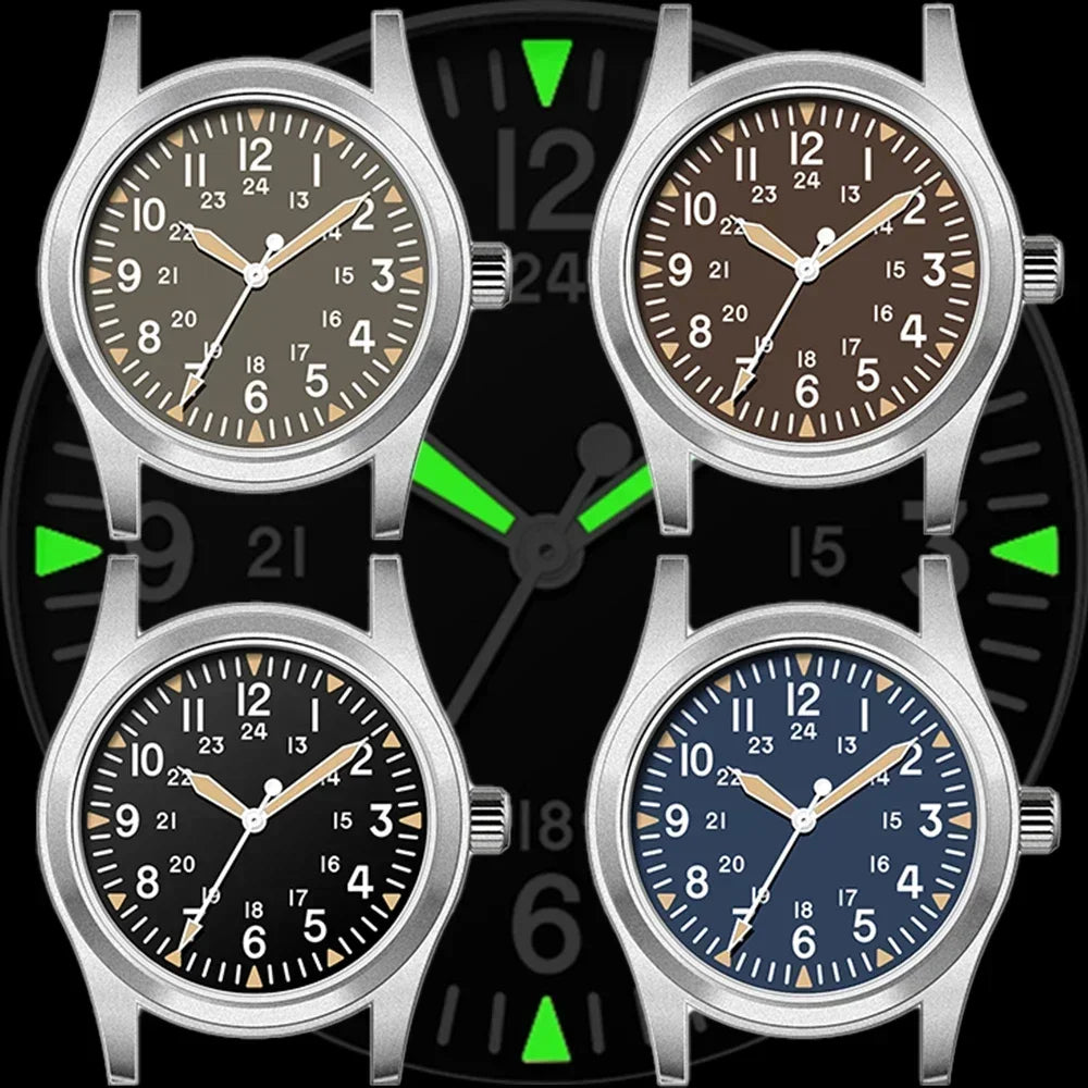 MILITREK 2026 New Military Retro Men's VH31 Quartz Watch 37mm Sapphire Stainless Steel 100m Waterproof C3 Luminous Watch for Men
