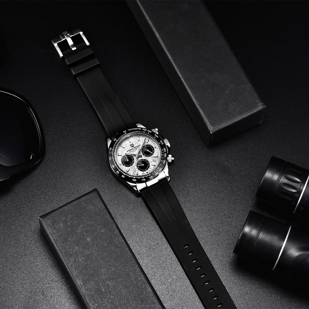 PAGANI DESIGN New Ceramic Bezel Men Quartz Wristwatches Luxurys Sapphire Glass Chronograph 100m Waterproof Stainless Watches Men