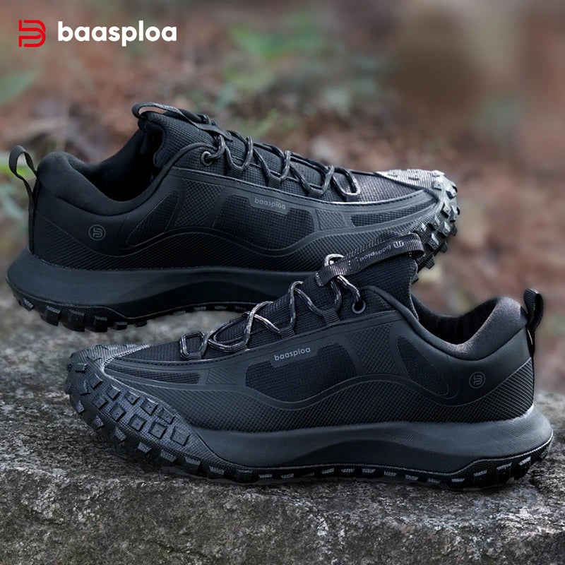 Baasploa vandringsskor för män – bekväma, mjuka, vattentäta, slitstarka, halkfria trekking-sneakers för utomhusbruk och klättring