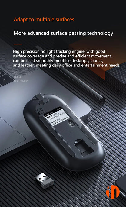 Inphic M1P Rechargeable 2.4G Wireless Mouse Battery Level Display Office Mute Ultra Thin Portable Mouse for Laptop