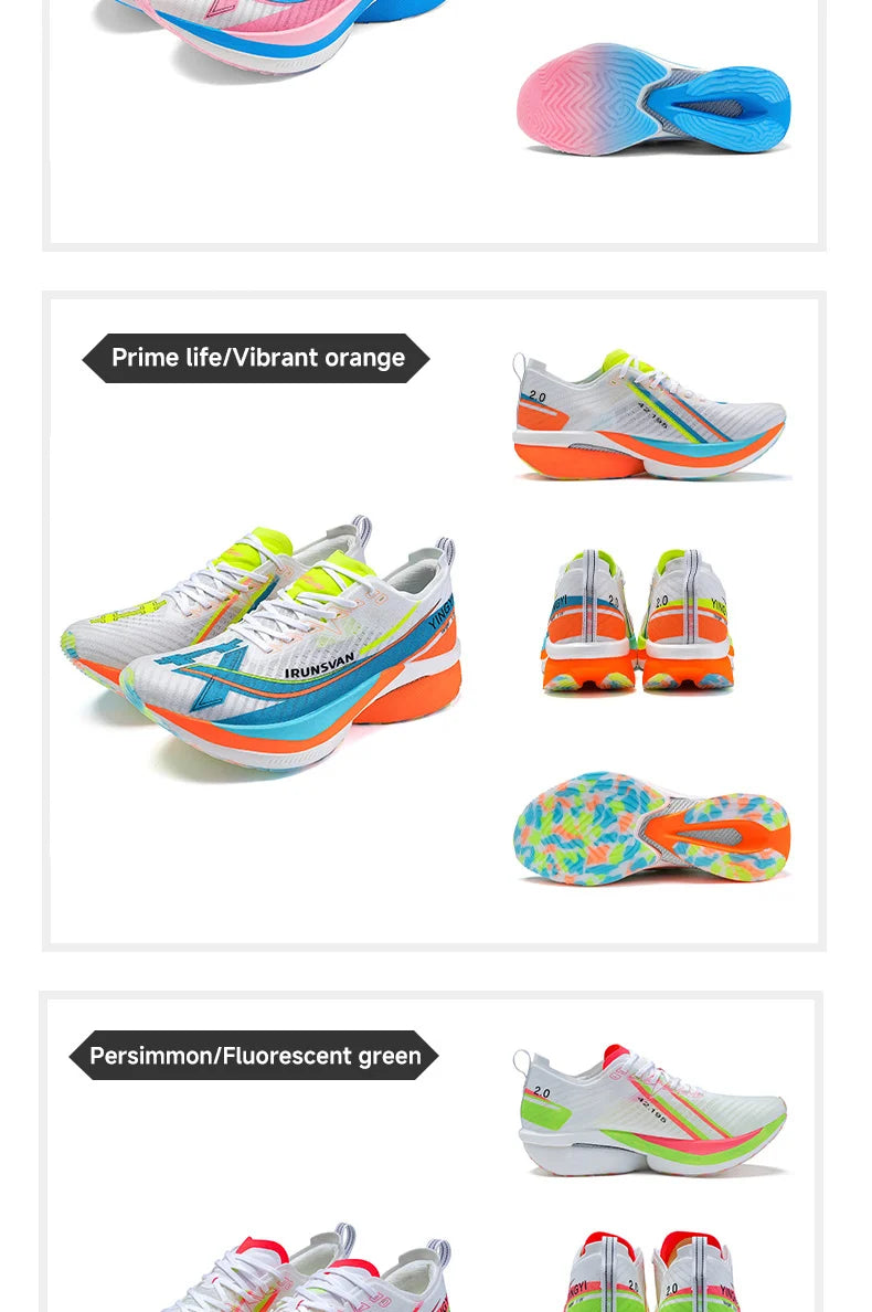 IRUNSVAN Men's Full-Palm Carbon Plate Marathon Road Running Shoes With Quick Rebound And Full Of Power Zapatillsa de deporte