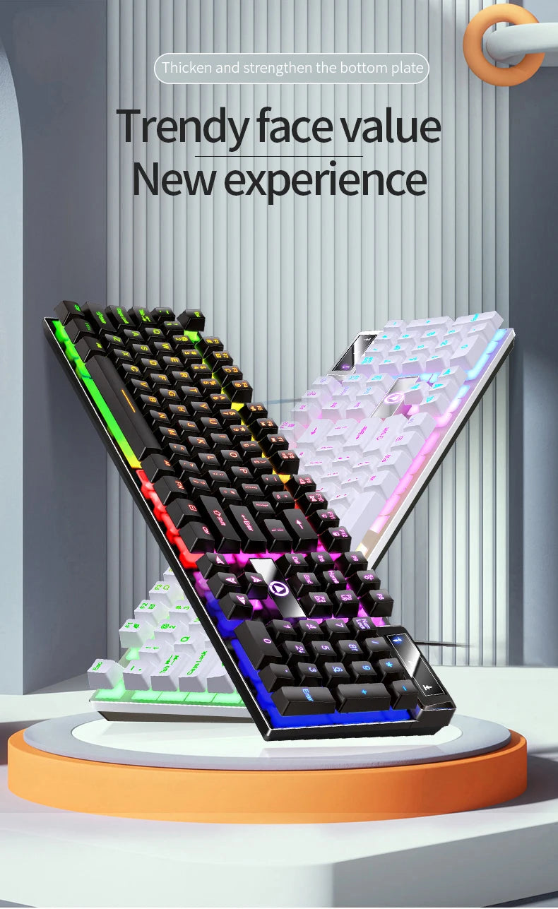 USB Wired Gaming Keyboard, 104 Keys Compatible with Windows Laptop/Computer/PC, Ergonomic Design, Office & Gaming Accessories
