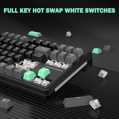 Attack Shark M87 TKL Wireless Mechanical Gaming Keyboard, RGB Backlit Compact Hot-Swappable Gasket Programmable USB-C/BT/2.4GHz