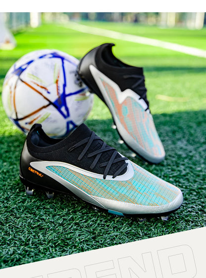 Neue Herren-Fußballschuhe für draußen, atmungsaktive Fußballschuhe für Erwachsene mit rutschfester Sohle, lange Stollen, Sportschuhe für Training, Jungen und Spiel, komfortabel