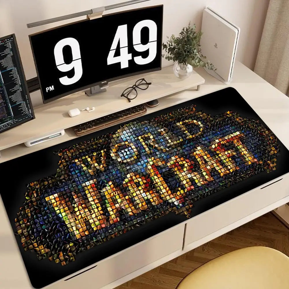 World of Warcraft Anime XXL-spelmusmatta med låskant, tangentbords- och musmatta, kontors- och gamertillbehör för datorer HYBXXC