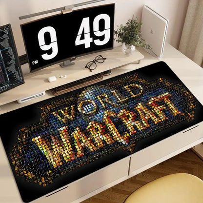 World of Warcraft Anime XXL-spelmusmatta med låskant, tangentbords- och musmatta, kontors- och gamertillbehör för datorer HYBXXC