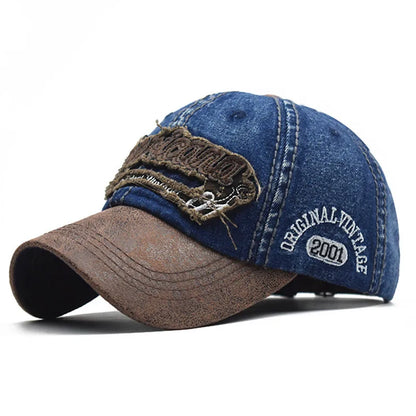CNTANG vasarinė džinsinė beisbolo kepurė vyrams, madinga, su siuvinėtomis raidėmis, medvilninė, „Snapback“ tipo, vyrams, lauko, kasdieninė, hiphopo stiliaus, reguliuojama