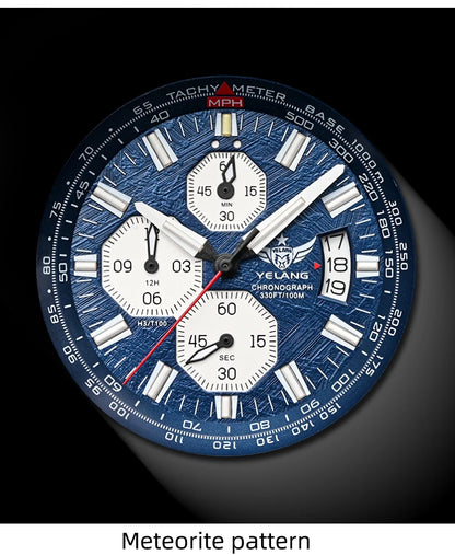 YELANG V1029S Men's Quartz Watch 42mm Japan OS10 Movement T100 Luminous 100M Waterproof Sports Military Style Watches Sapphire