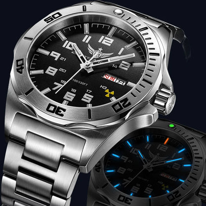 YELANG V1019 Men's Luminous Watch 44mm Mechanical Sapphire Miyota 8205 Automatic Movement 100m Waterproof Diver's Watch for Men