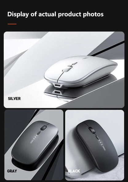 Inphic M1P Rechargeable 2.4G Wireless Mouse Battery Level Display Office Mute Ultra Thin Portable Mouse for Laptop