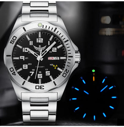 YELANG V1019 Men's Luminous Watch 44mm Mechanical Sapphire Miyota 8205 Automatic Movement 100m Waterproof Diver's Watch for Men