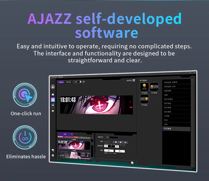 Ajazz AKP02 9,2-Zoll-DIY-Universal-Zweitbildschirm aus Aluminiumlegierung mit verschiedenen anpassbaren Designs, geeignet für Windows 7