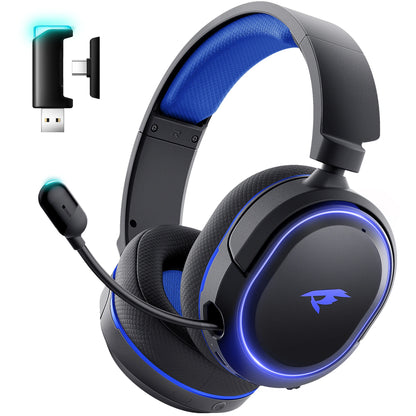 Picun G2 Wireless Gaming Headset Bluetooth 5.3, 7.1 Surround Sound Gaming Headphones, 2.4G Low Latency Wireless Gaming Headset with ENC Microphone for PC, PS5, PS4, Switch & Mobile