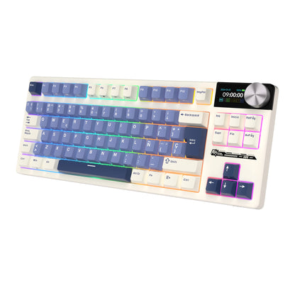 RK ROYAL KLUDGE S85 TFT Color Screen Mechanical Keyboard Tri Mode Wireless 85 Keycaps Hot-Swappable Gamer Keyboard RGB Backlit