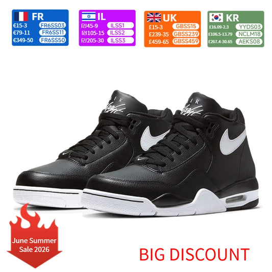 Baskets de basket-ball rétro Nike Flight Legacy Mid-Top pour homme, noir/blanc, BQ4212-002