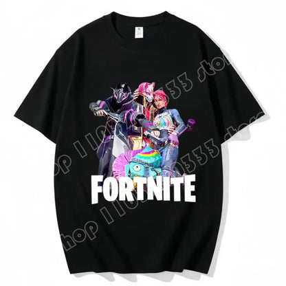 „Fortnite“ apvalios iškirptės marškinėliai, unisex suaugusiesiems, žaidimo šokių stiliaus, nauji, iš grynos medvilnės, trumpomis rankovėmis, puikiai tinka kasdienai ir atostogoms