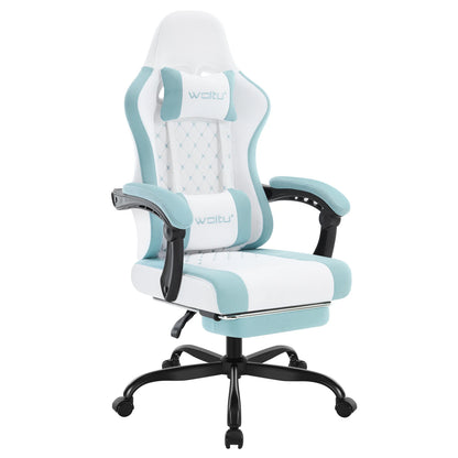 Silla de ordenador giratoria WOLTU con función de masaje, silla de oficina ergonómica con almohada y reposapiés, silla gaming ajustable en altura