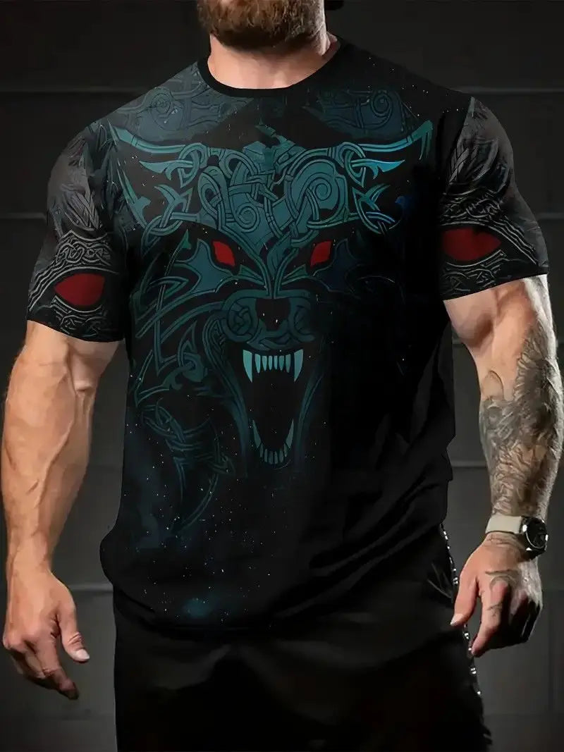 Letní trička s potiskem vlka a zvířat v 3D pro muže a ženy, hip-hopová trička s krátkým rukávem, ležérní oversized trička ve stylu Harajuku a Y2K, pánské oblečení