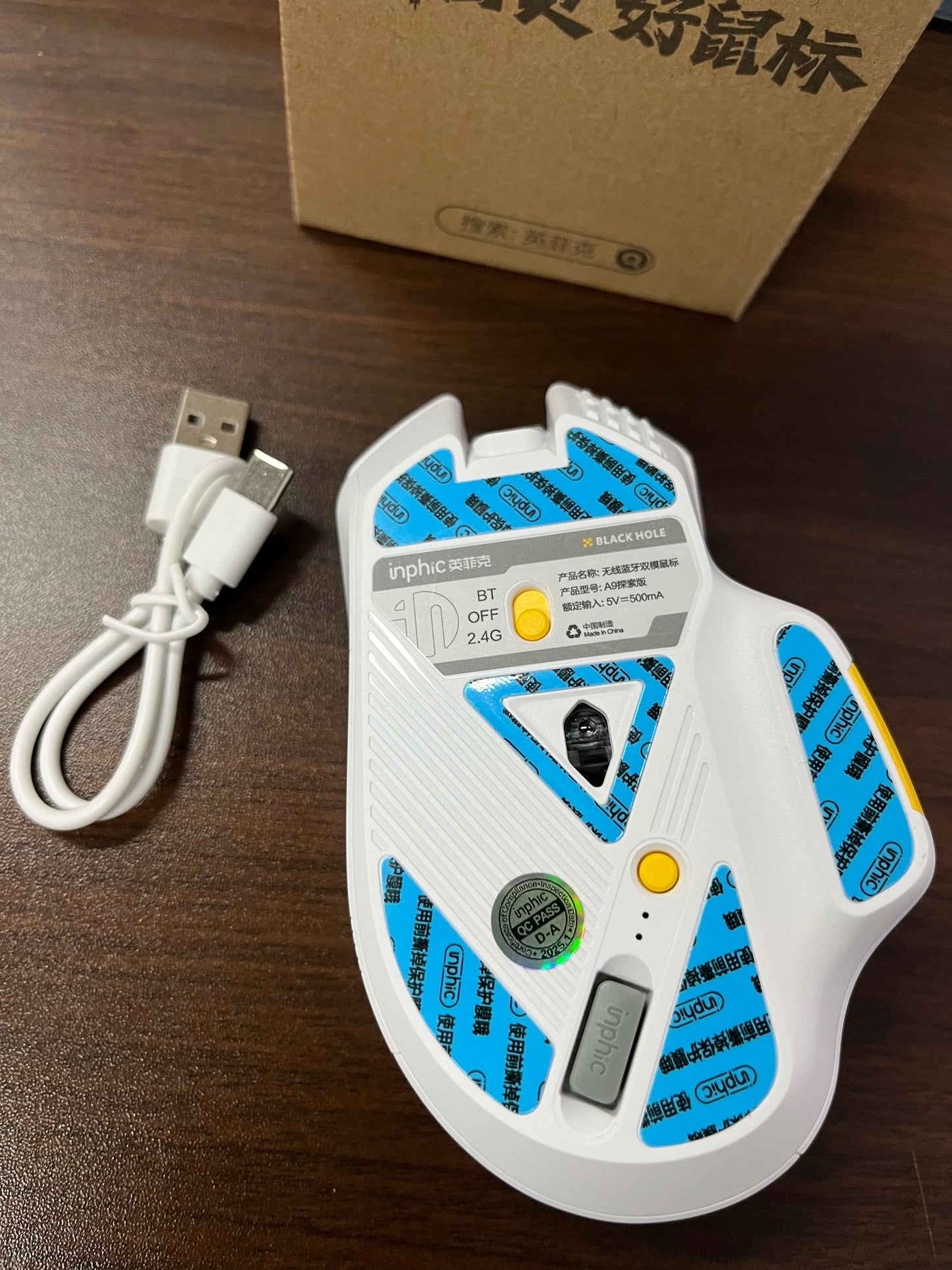 High Quality Inphic A9 200-2400dpi Bluetooth 5.0 Mouse Silent Charging Mechanical Feel Wireless Mouse for Tablet gaming mouse