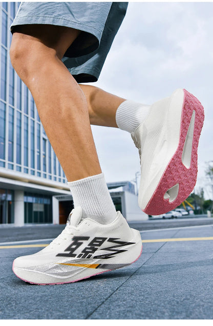 Men Sports Carbon Board Speciality Breathable Lightweight Women's Comfortable Athletic Nonskid Sneakers﻿ Marathon Running Shoe