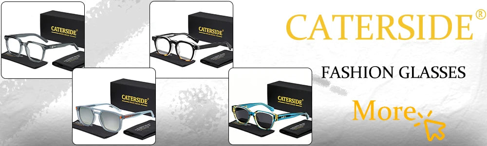 CATERSIDE Retro Round Men Sunglasses Punk Propionic Acid Pin Temple Luxury Sun Glasses Women Sports Leisure Party Eyewear UV400