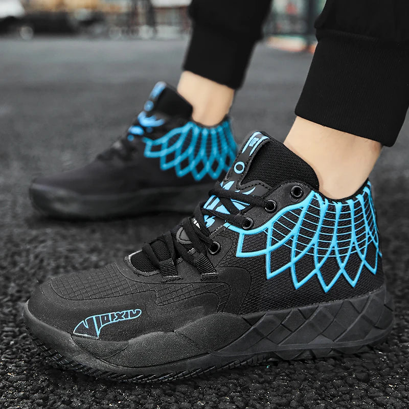 The youth actual combat basketball shoe movement outdoor comfortable cushioning wear-resisting fashion breathable high quality