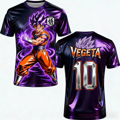Sommer-Dragon Ball-T-shirt til mænd – åndbar, 3D-trykt, afslappet, familievenlig, unisex, børn, sport, fodboldtræningstrøje