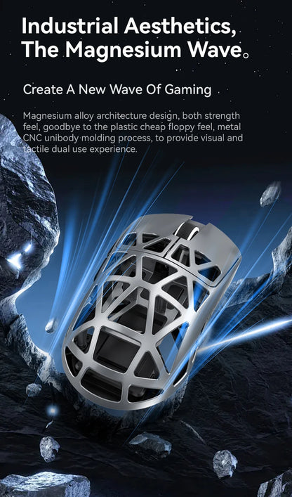 Attack Shark R2 bežični gaming miš PAW3950 8K od magnezijeve legure, lagani gaming miš s Bluetooth tri-mode povezivanjem za gaming/ured