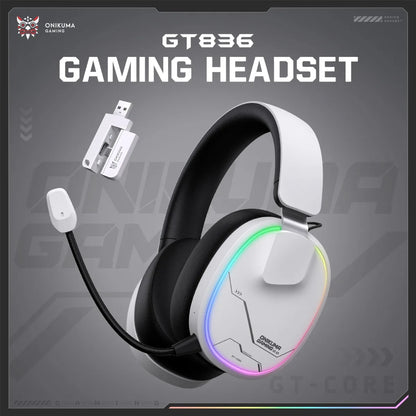 ONIKUMA Gt808 45dB Active Noise Canceling Wireless Headset | Hi-Res Audio, 1200mAh Battery 2.4GHz, Bluetooth, Wired