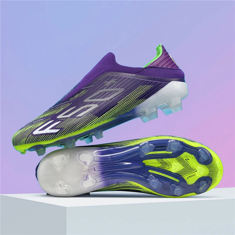 Nouvelles chaussures de football pour hommes, crampons pour terrain gazonné, chaussures de futsal confortables, chaussures de football pour terrain synthétique, chaussures de sport ultralégères, antidérapantes, pour adul