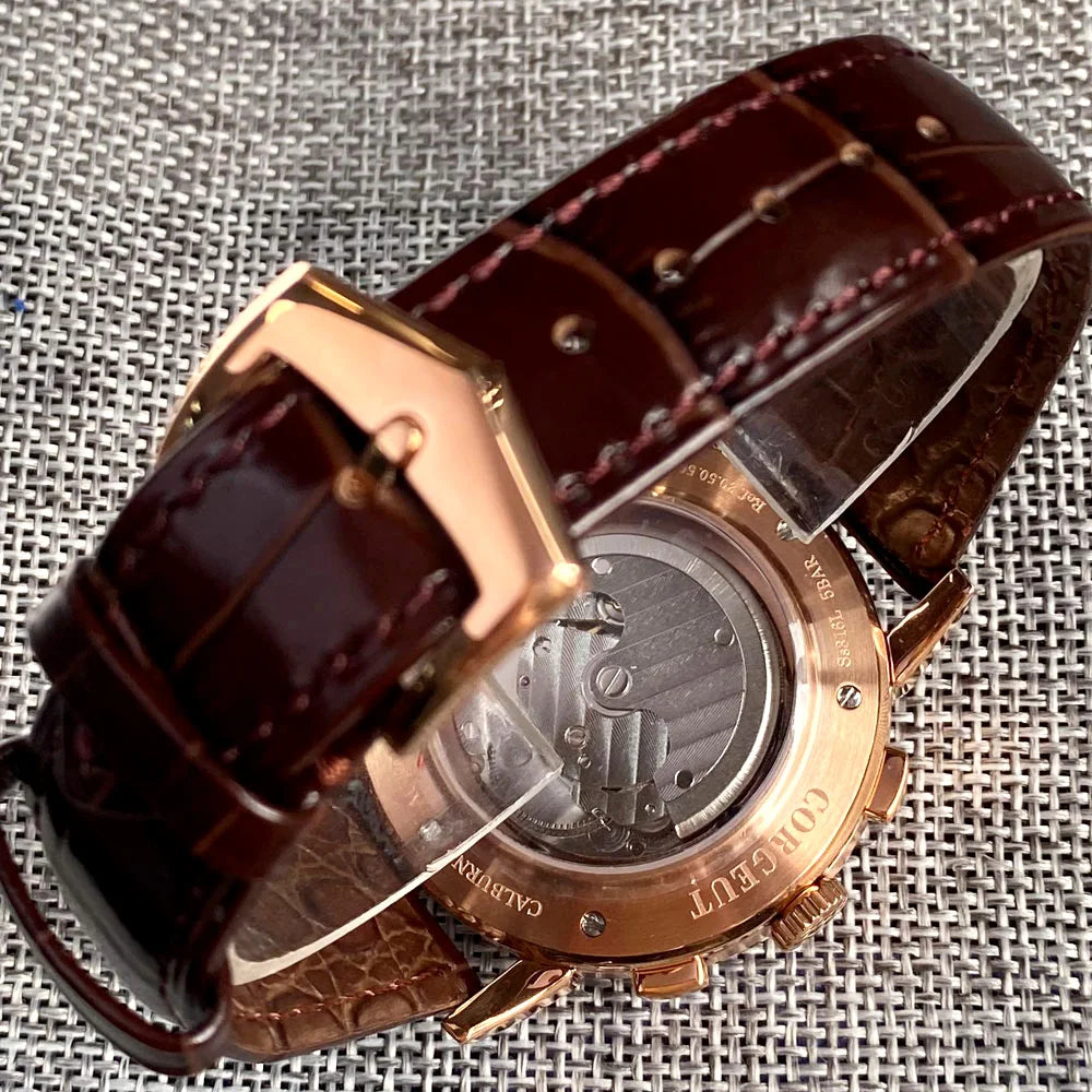 Avtomatska moška ura Multification z datumom, dnevom, mesecem in letom, mehanska moška ura iz 316L, polirano ohišje, indikator dan/noč, 42mm
